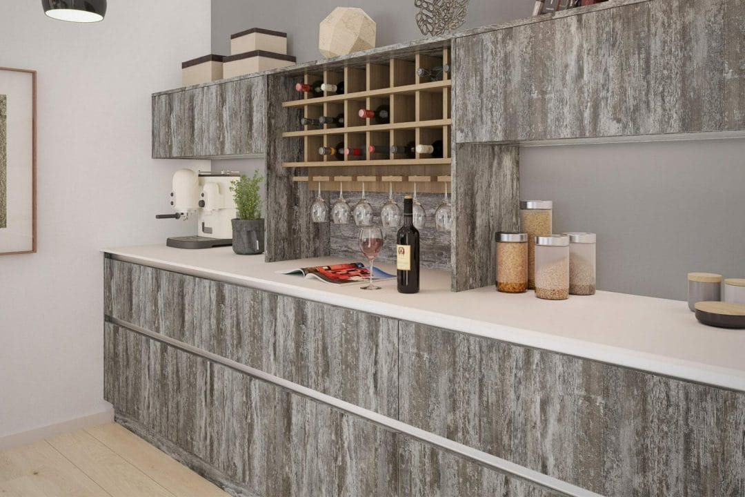 Black and White Woode Effect Kitchen Black and White Woode Effect Kitchen Sidmouth