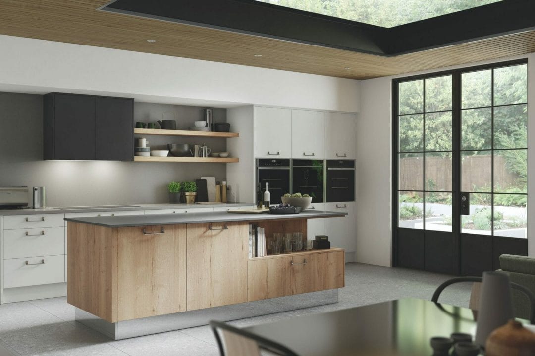 Modern kitchen in wood finish