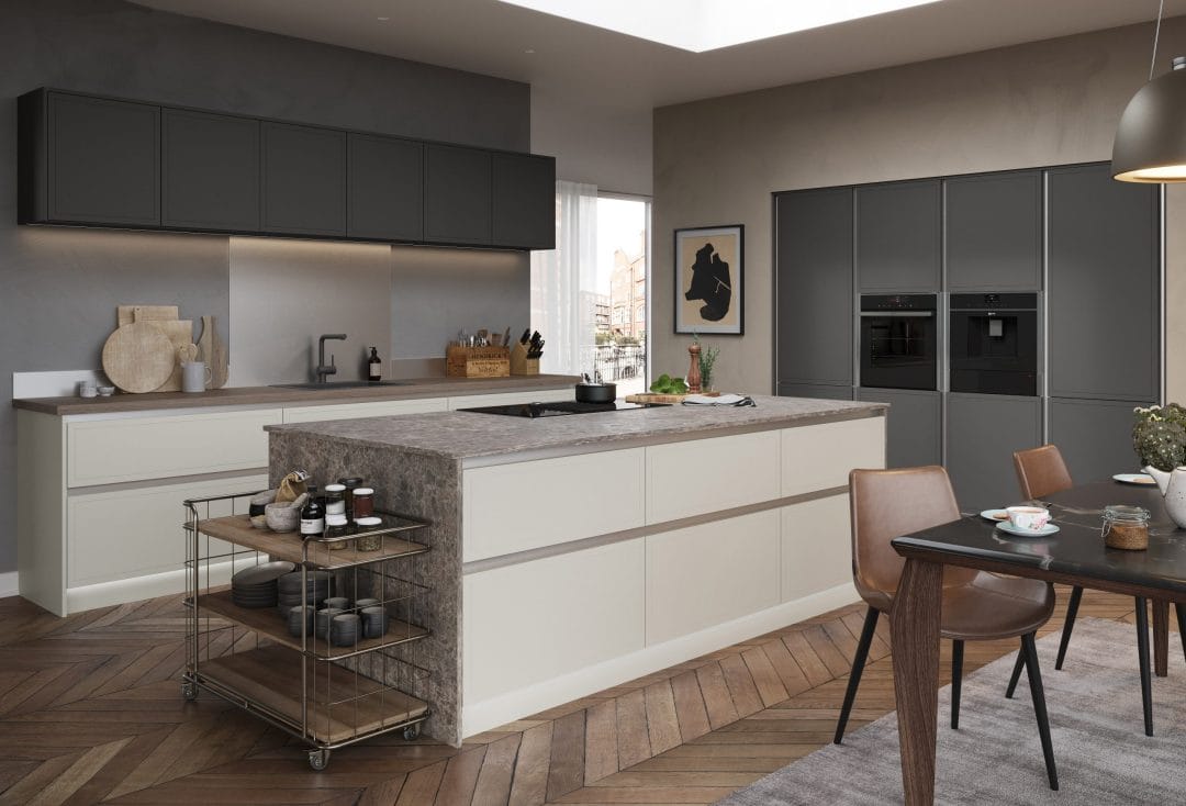 Melrose_H-Line_MidRange-Highland-Stone-and-Lava NO LOGO Stone Handleless Kitchen